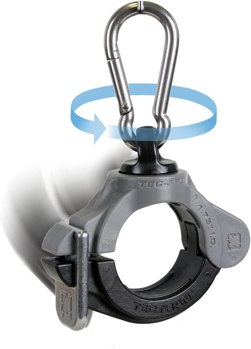 Tectran Multi-Purpose TEC-360® Swivel Clamp | Stainless Steel Clip | Color-Coded | (1.75" ID | Grey) - Image 1